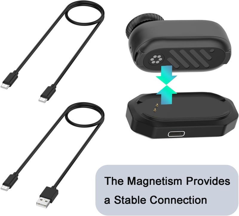 BLIKEJIN قاعدة شحن لكاميرا Insta360 Go 3S/ Go 3 شاحن بديل (2 كابلات USB-A وType-C) - Image 3